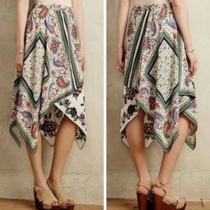 Maeve Anthropologie Scarf Print Skirt, sz 10